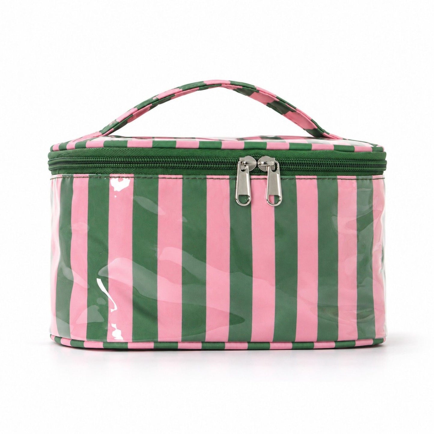 Striped Makeup Bag Travel Cosmetic Organizer Case