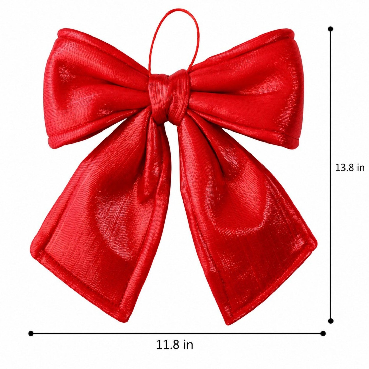Gold Fabric Christmas Bow Hanging Decoration