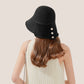 Crochet Bucket Hat with Adjustable Chin Strap and Back Button Eyelet Panel for Sun Protection
