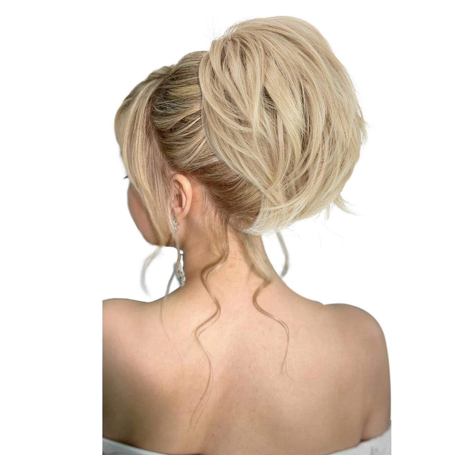 Short Tousled Layered Ponytail Hairpiece with Claw Clip Heat Resistant Synthetic Hair Natural Texture