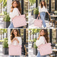 Large Shoulder Tote Bag with Zipper Pockets