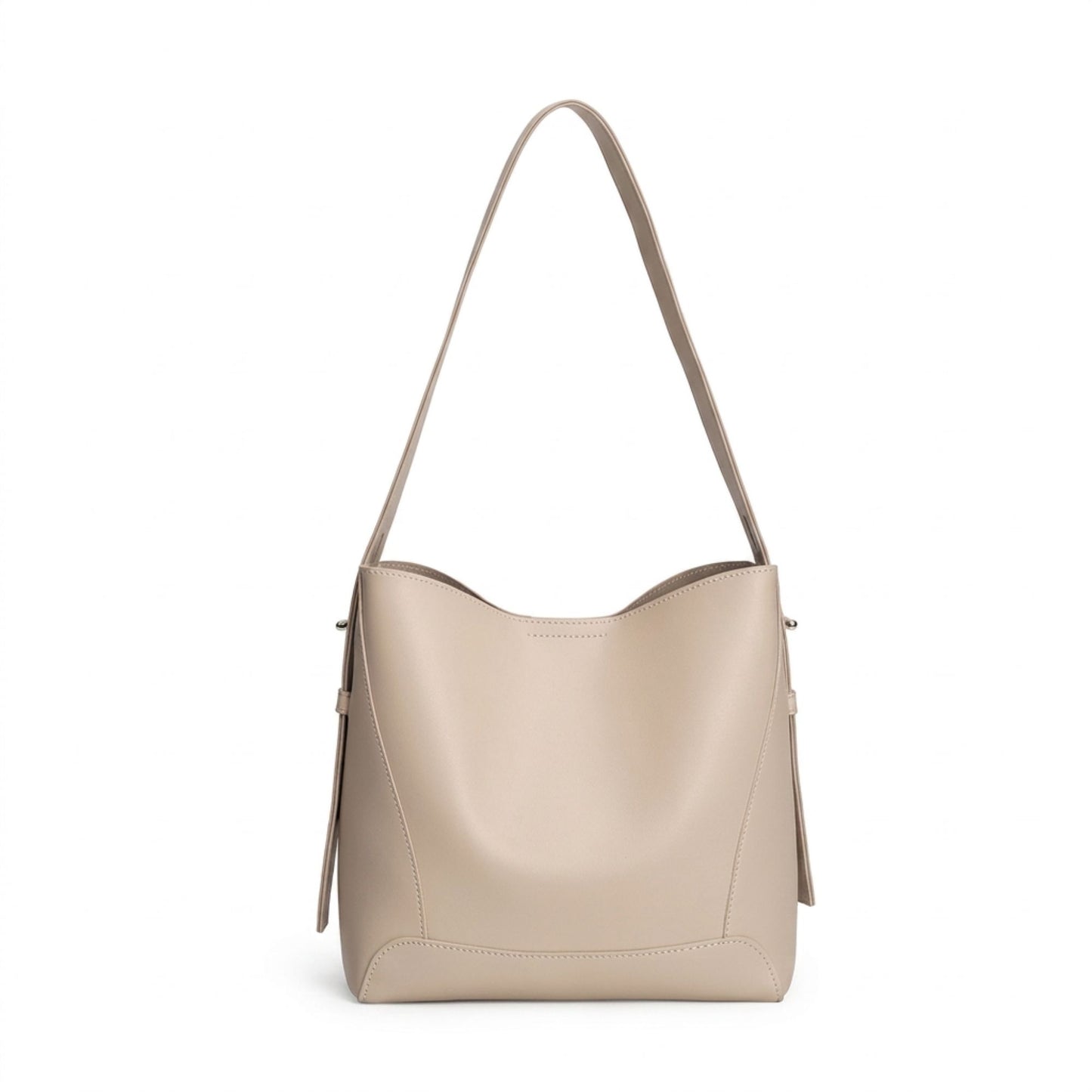 Bucket Shoulder Bag with Adjustable Strap and Interior Zipper Pouch