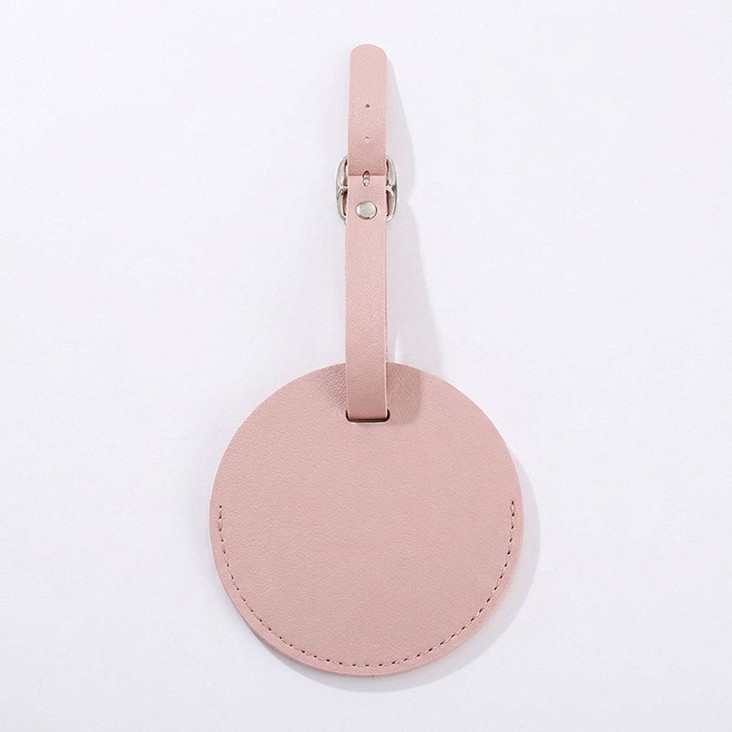 2 Pack Round Luggage Tags with Adjustable Buckle Straps