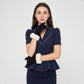 Faux Fur Cuff Full Finger Gloves with Soft Suede Like Finish