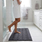 Chenille Bath Mat with Plush Noodle Texture and Non Slip Backing