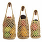 Macrame Hanging Produce Basket Set Woven Cotton Rope Storage Organizer