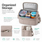 Quilted Insulated Lunch Bag with Adjustable Strap Padded Handle and PEVA Lining