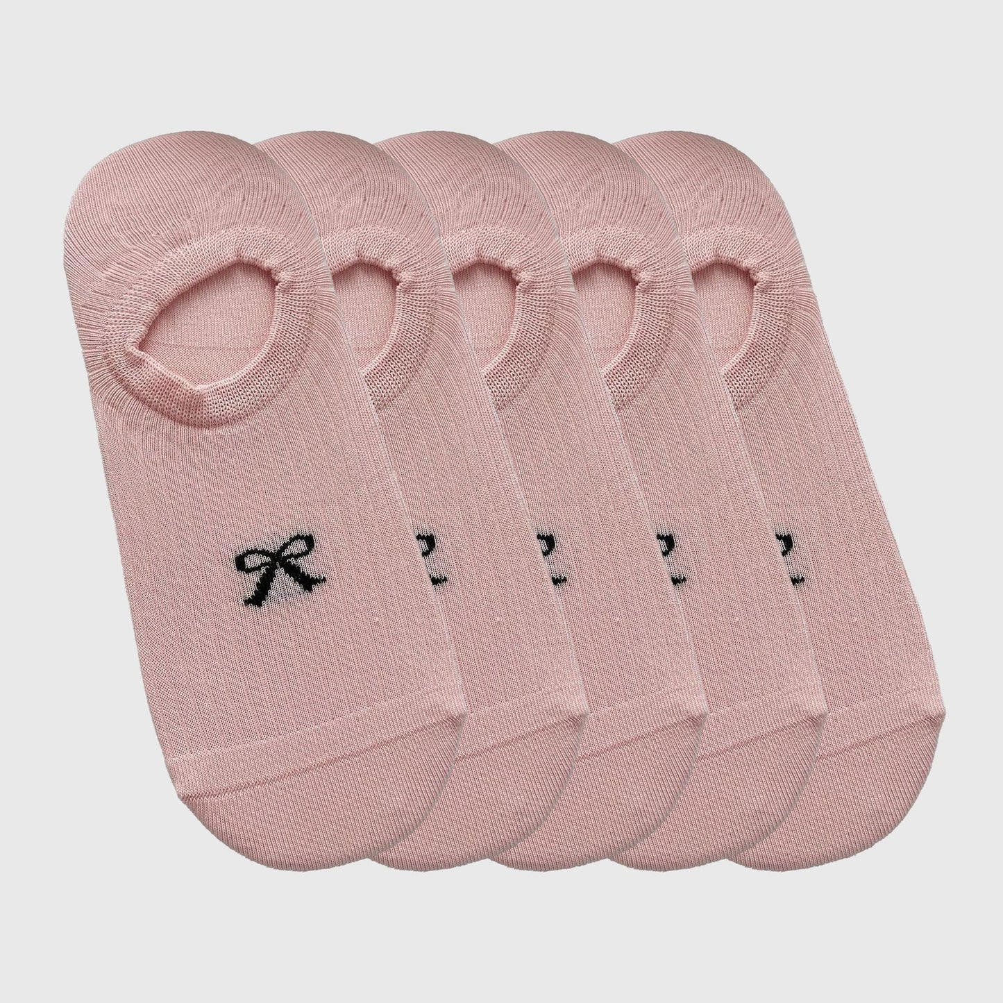 No-Show Liner Socks with Bow Accent 5Pk