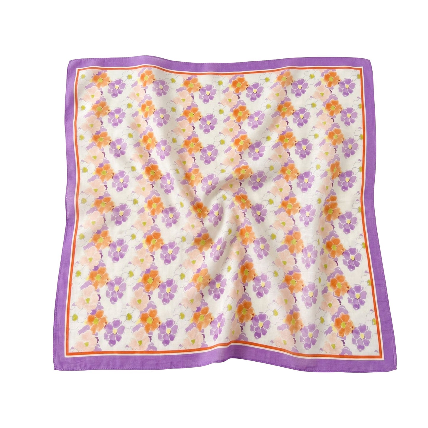 Floral Print Cotton Square Scarf Lightweight Soft Neck Hair Head Scarf Wrap 25.5¡Á25.5 Inches