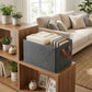 Foldable Fabric Storage Bin with Open Top and Carry Handles