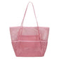 Mesh Beach Tote Bag with See Through Design and Shoulder Handles