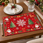 Christmas Placemats Set of 4 Red Holiday Table Mats 11.8 x 17.7in