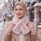 Plush Faux Fur Scarf with Pearl Accents Soft Winter Neck Warmer 31.5*4.7 Inches