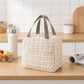 Reusable Lunch Bag Large Capacity Zipper Tote with Striped Handles
