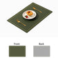 6 Piece Faux Leather Placemat Set Waterproof Heat Resistant Table Mats with Gold Trim Border