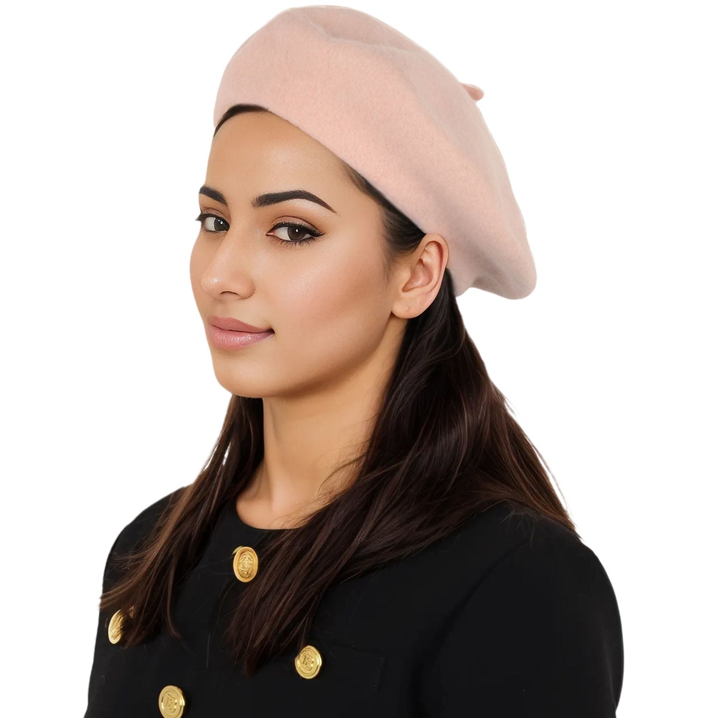 Women's Wool French Beret Hats Solid Color Classic Beanie Fall Winter Cap