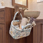Floral Print Quilted Organizer Tote Bag with Multiple Pockets and Carry Handles