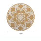 4 Piece Mandala Placemat Set Metallic PVC Heat Resistant Round Table Mats for Dining Table