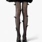 Sheer Tights with Bow Accents and Polka Dot Embellishments