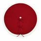 Cable Knit Trim Christmas Tree Skirt with Tie Closure