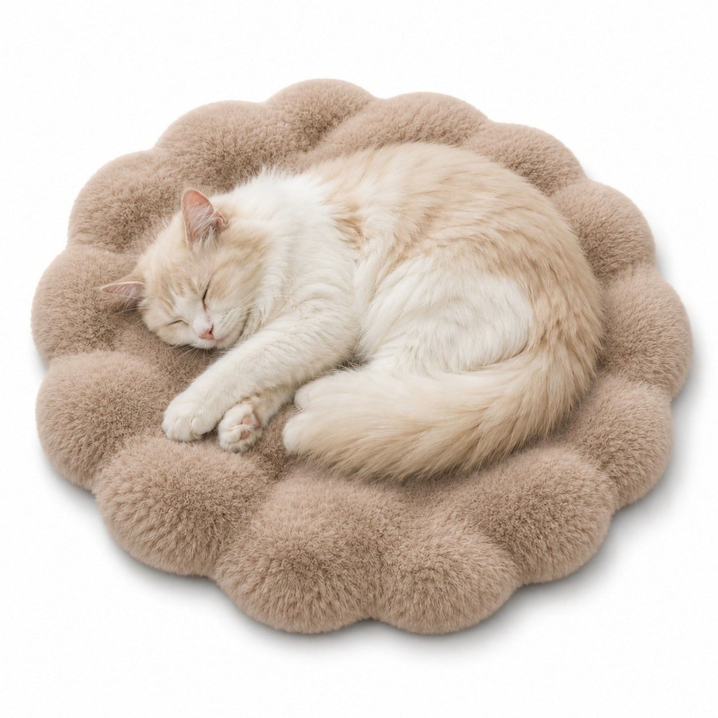 Bubble Plush Pet Mat for Cats and Small Dogs with Cushioned Wavy Fill Non-Slip Bottom Machine-Washable Design