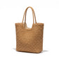 Woven Straw Tote Bag with Shoulder Straps Lightweight Crochet Knit Everyday Carry Tote Bag