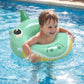 Kids Inflatable Shark Pool Ring with Fin and Cartoon Face