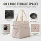 Multi Pocket Top Handle Tote Bag Large Capacity Zip Closure Lightweight Travel Organizer