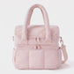 Quilted Multi-Compartment Lunch Tote Bag with Padded Top Handles and Detachable Shoulder Strap 10x10x7.1in