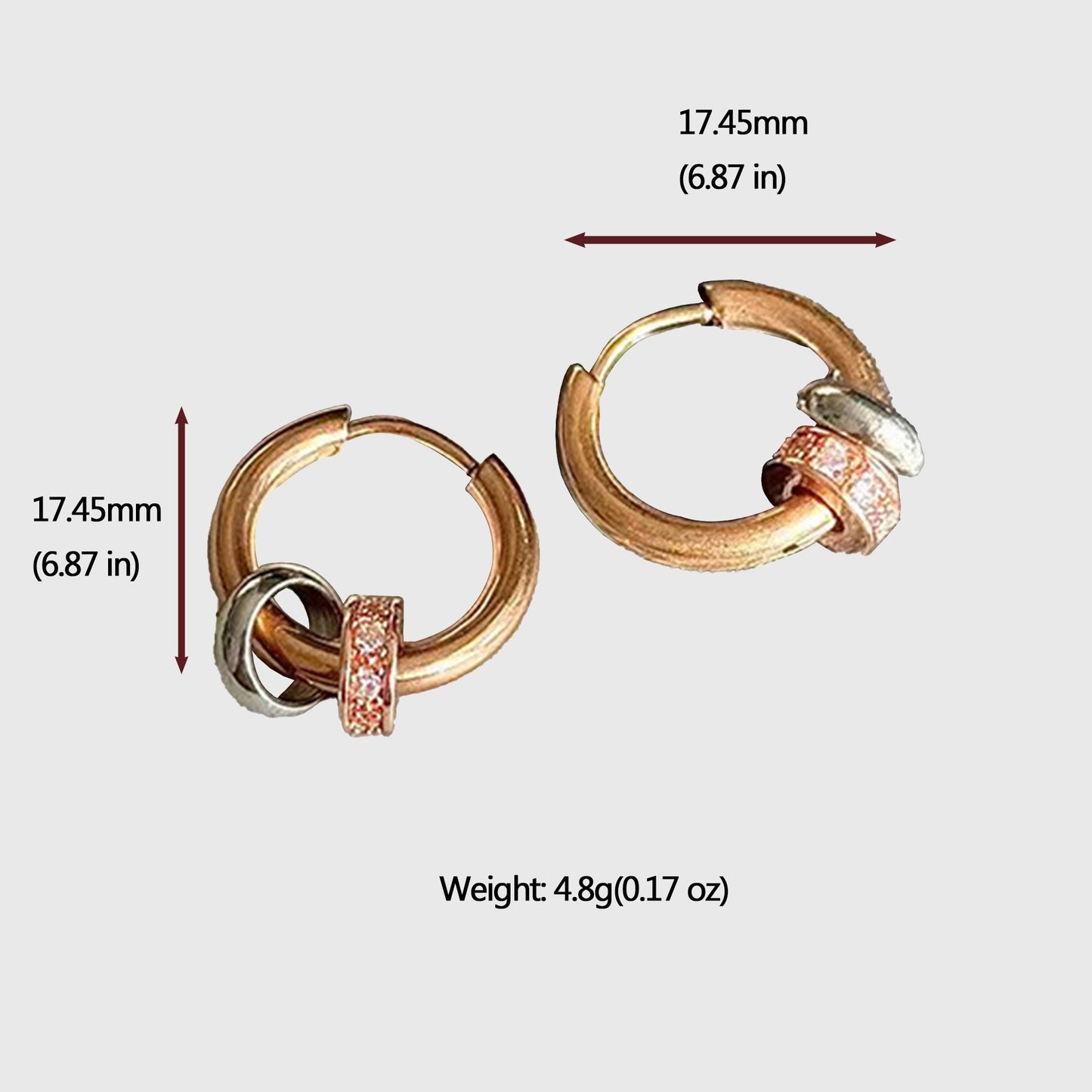 Women's Huggie Hoop Earrings with Ring Detail