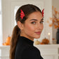8pc Halloween Bat Wing Hair Clip Set with Satin Bows
