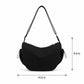 Crescent Crossbody Shoulder Bag with Side Pockets and Adjustable Strap