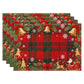 Christmas Placemats Set of 4 Red Holiday Table Mats 11.8 x 17.7in