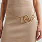 Cursive Name Letter Metal Waist Chain Adjustable Personalized Statement Waist Jewelry 43.3in