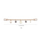Gold Tone Bag Charm Chain with Black Flower Heart Pearl and Coin Style Charms