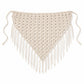 Women's Hand-Knit Fringe Triangle Hip Scarf - Versatile Crochet Tie-on Belt & Headscarf