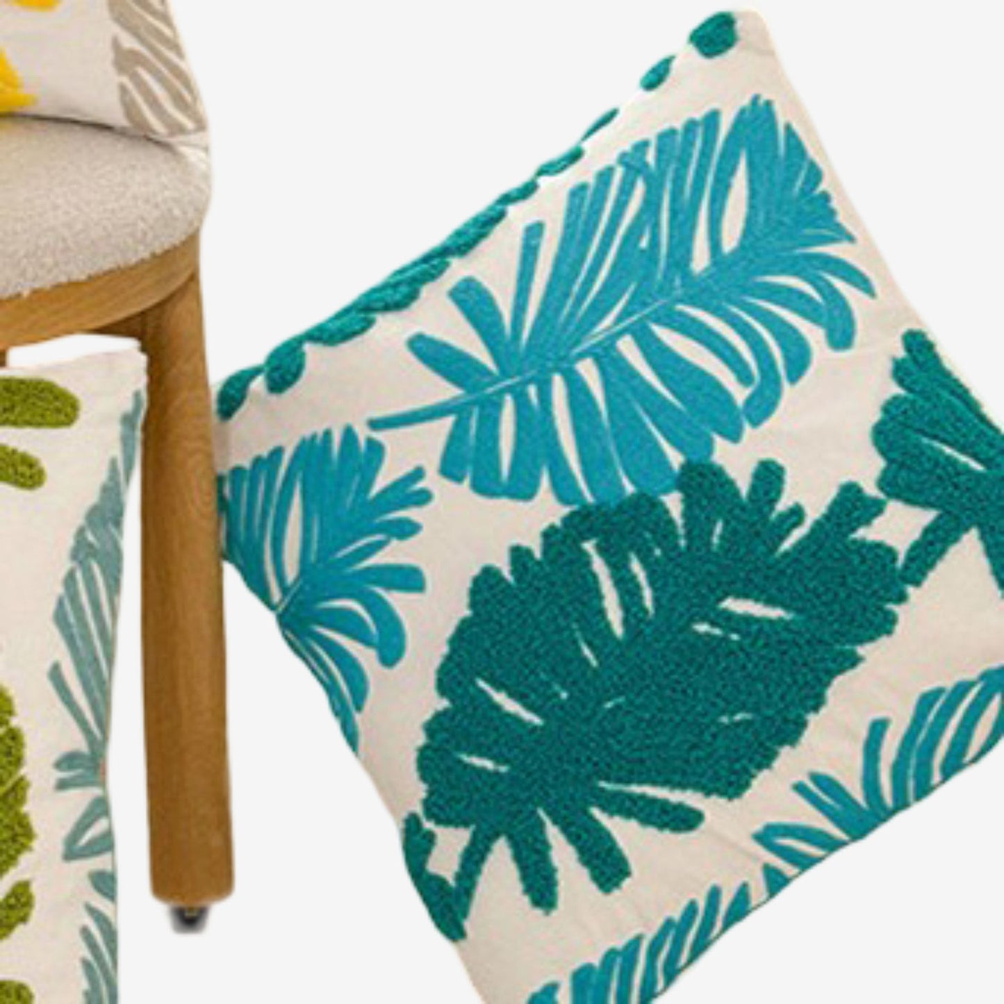 Canvas Throw Pillow 17.7*17.7 in Mixed Leaf Towel Design