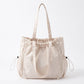 Drawstring Tote Bag with Long Shoulder Straps and Adjustable Side Pockets 12.5x13x5.5in