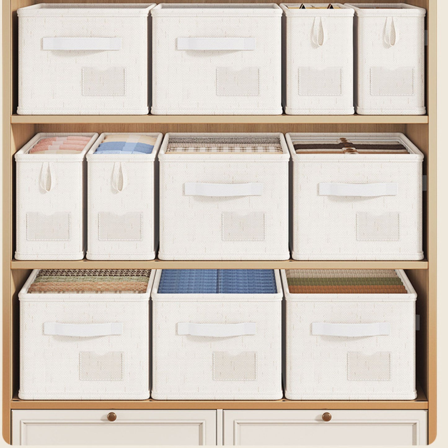 Storage Bin Linen Closet Organizer Basket Foldable Drawer Organizer for Clothes Socks Towels