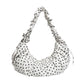 Polka Dot Ruched Shoulder Bag with Soft Slouchy Shape