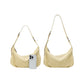 Slouchy Leather Shoulder Bag with Adjustable Strap Soft Crescent Silhouette and Zip Closure
