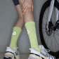 Reflective Cycling Socks with Night Visibility Design Padded Zones and Breathable Compression Fit