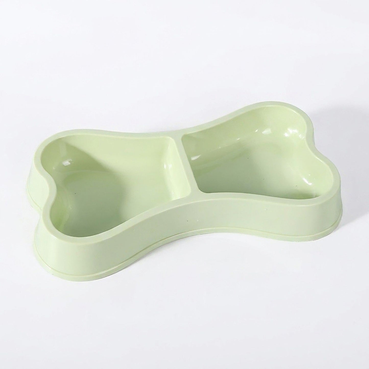 Plastic Bone Shaped Double Pet Bowl for Food and Water