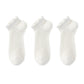 Ribbed Ankle Socks with Ruffle Lettuce Trim Cuff Soft Breathable Knit 3-Pack