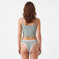 2 Pack Ribbed Lace Trim Thong Underwear