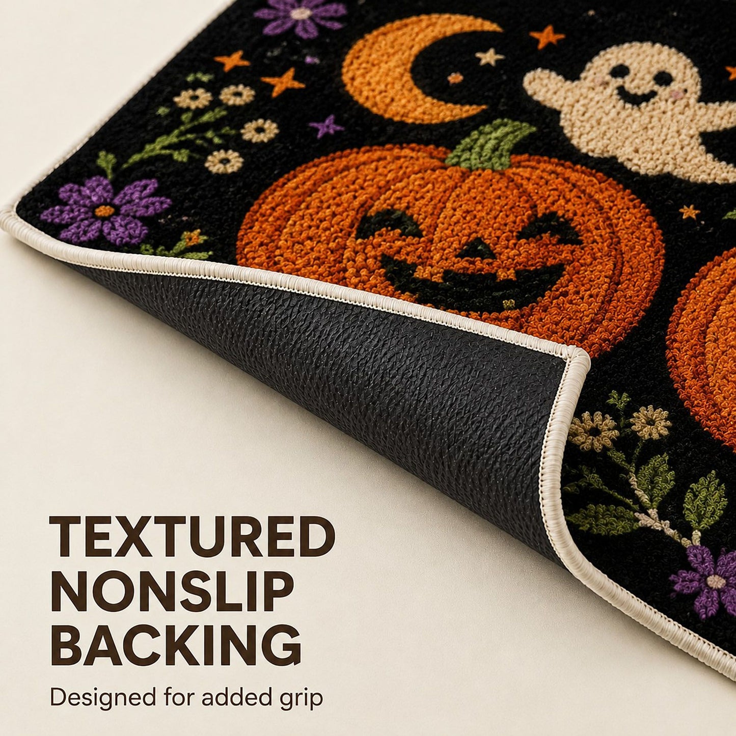 Fall Pumpkin Halloween Doormat Nonslip Entryway Rug 19.7 x 31.5 Inches