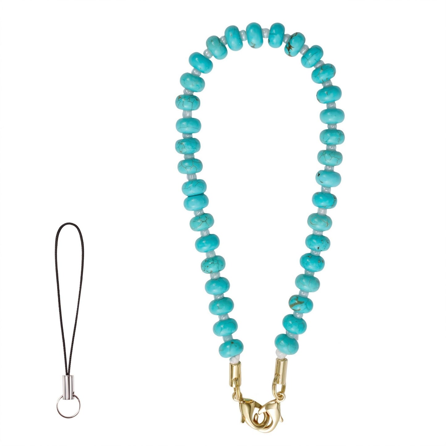 Beaded Phone Wrist Strap with Removable Clasps
