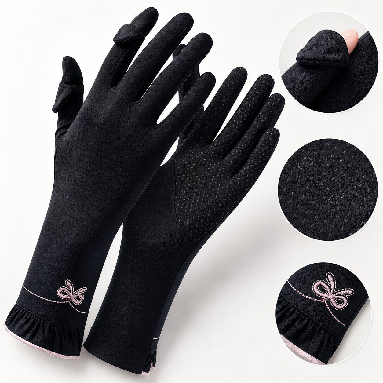 Long Cuff Fingerless Sun Protection Cycling Gloves