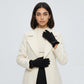 Faux Suede Winter Gloves with Faux Fur Cuffs and Bow Detail 9 x 3.3in