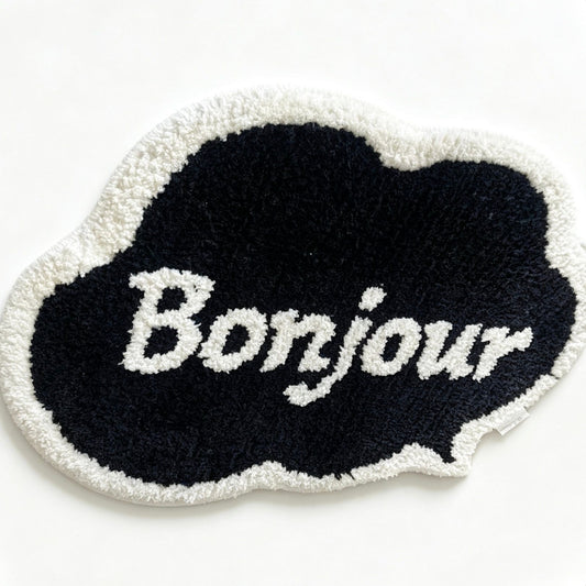 Bonjour Cloud Shaped Bathroom Floor Mat Soft Water Absorbent with Anti-Slip Base